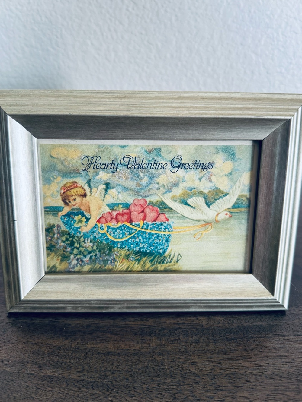 Vintage Valentine’s Day Cupid Framed Postcard Art